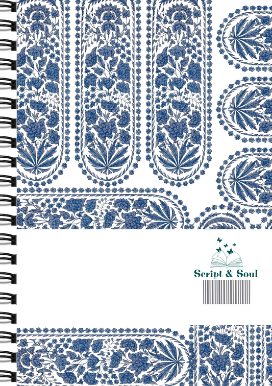 Block print Diary – Script & Soul Notebook - Wiro Hard bound A5, Notebooks, For Writing Personal, Students And Office School, Home Use Eco-Friendly
