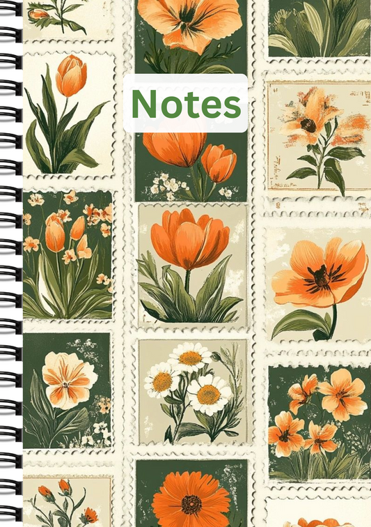 Flower Parcel – Cream Canvas Diary - Wiro Hard bound A5, Notebooks, For Writing Personal, Students And Office School, Home Use Eco-Friendly