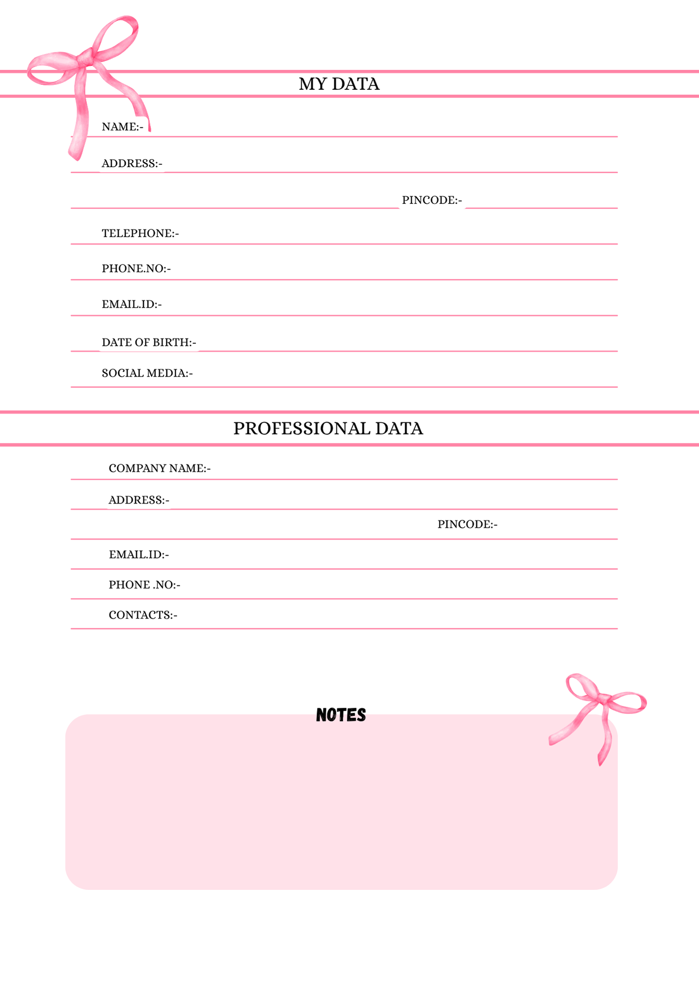 Pink Bow Diary – Pretty Pages for Your Thoughts