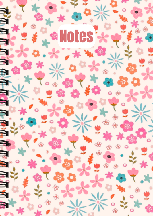 Dancing Petals – Happy Notes Journal - Wiro Hard bound A5, Notebooks, For Writing Personal, Students And Office School, Home Use Eco-Friendly