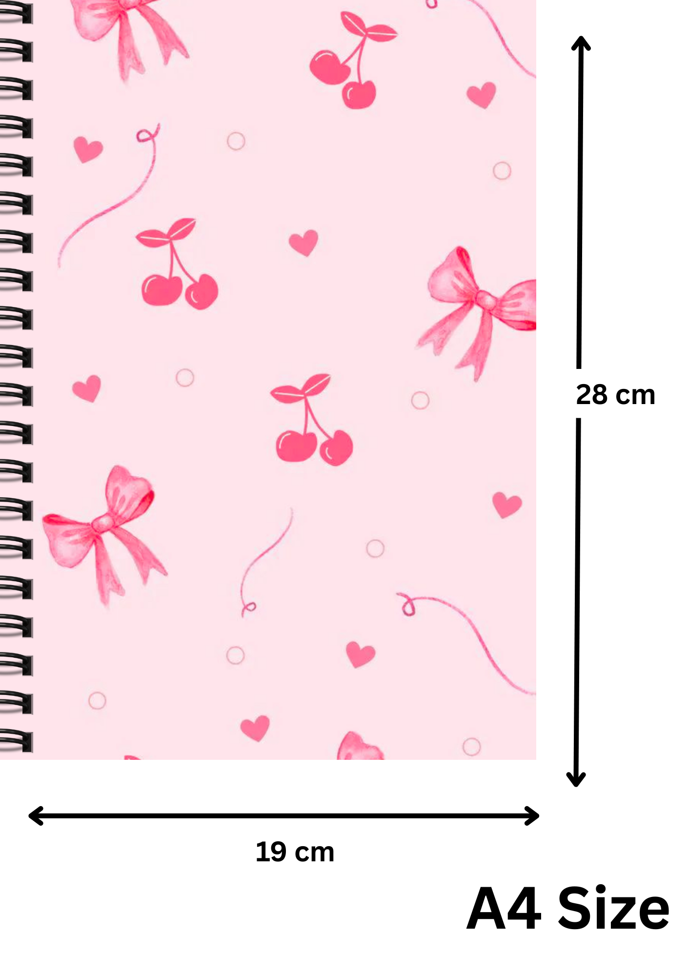 Pink Bow Diary – Pretty Pages for Your Thoughts - Wiro Hard bound A5, Notebooks, For Writing Personal, Students And Office School, Home Use Eco-Friendly
