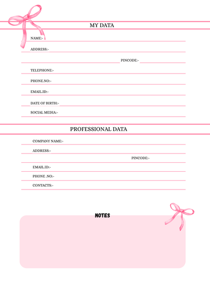 Candy Stripes & Bows – Pink Notes Journal