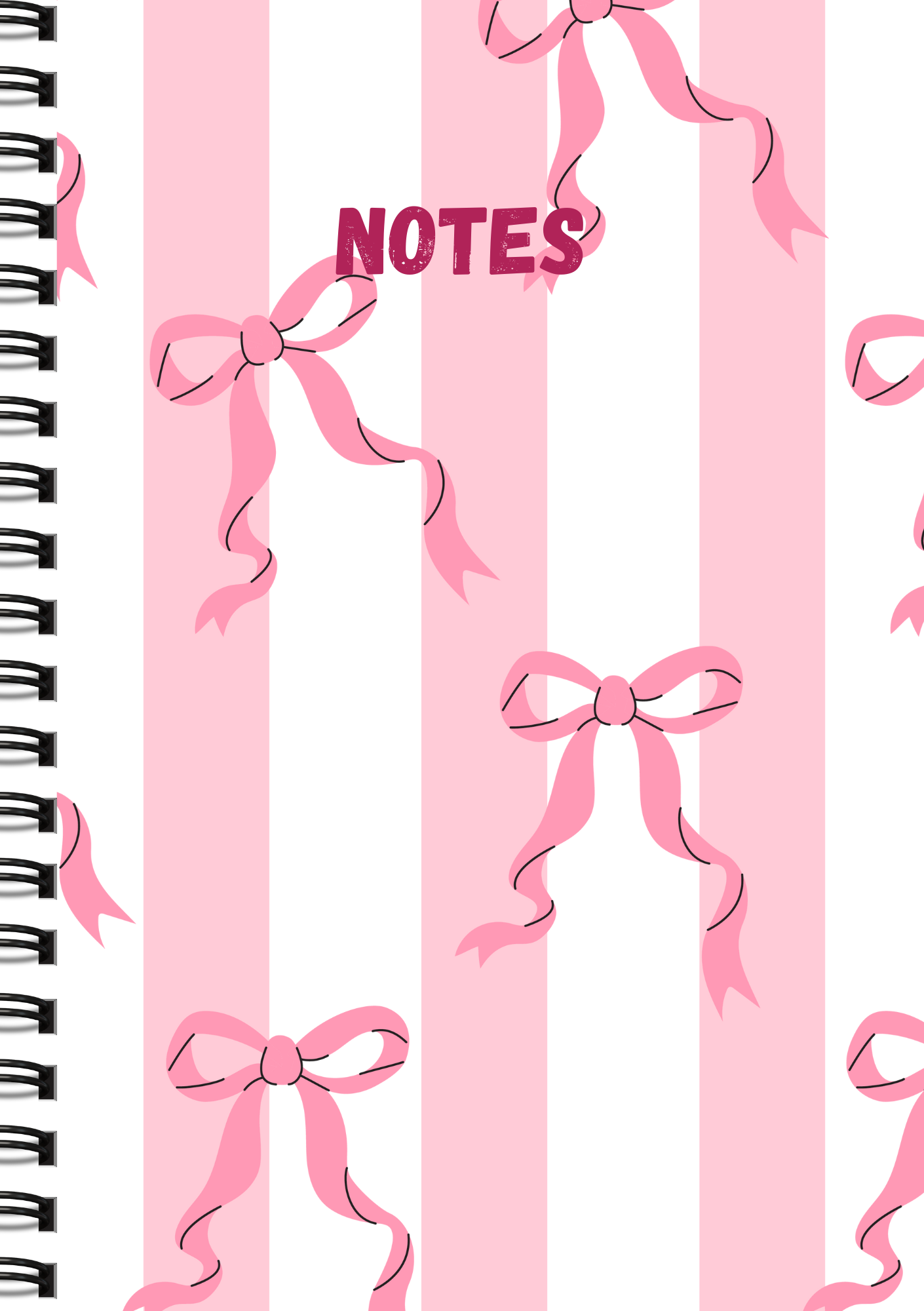 Candy Stripes & Bows – Pink Notes Journal