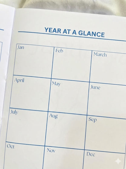 2026 Handcrafted Cotton Planner – "Blossom Edition" | Dark Blue Floral Hardcover (365 Pages)